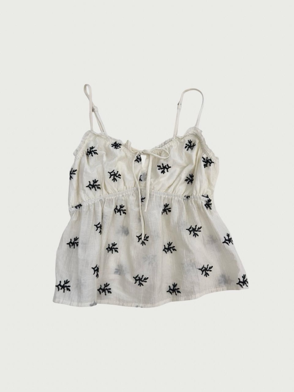 Embroidered Babydoll Tank Top